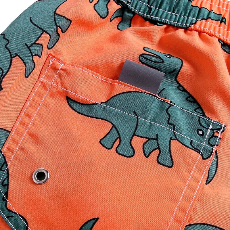 techcity Boys Swim Trunks, Quick Dry Beach Swim Shorts Little Boys Bathing Suit Swimsuit Toddler Boy Swimwear with Mesh Lining, 3-14 Years (7-8 Years, Dinosaur) - Image 5